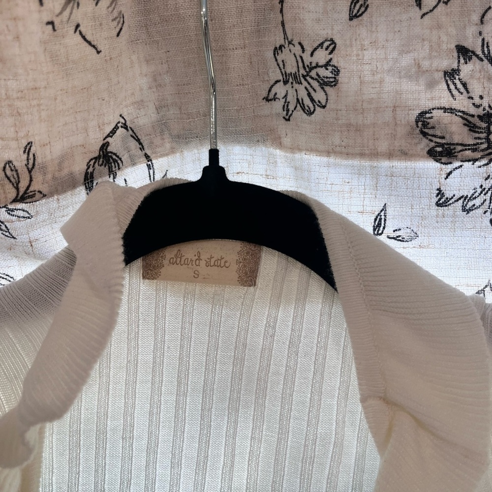 Altar'd State Cream Ruffle Cardigan - Picture 3 of 5